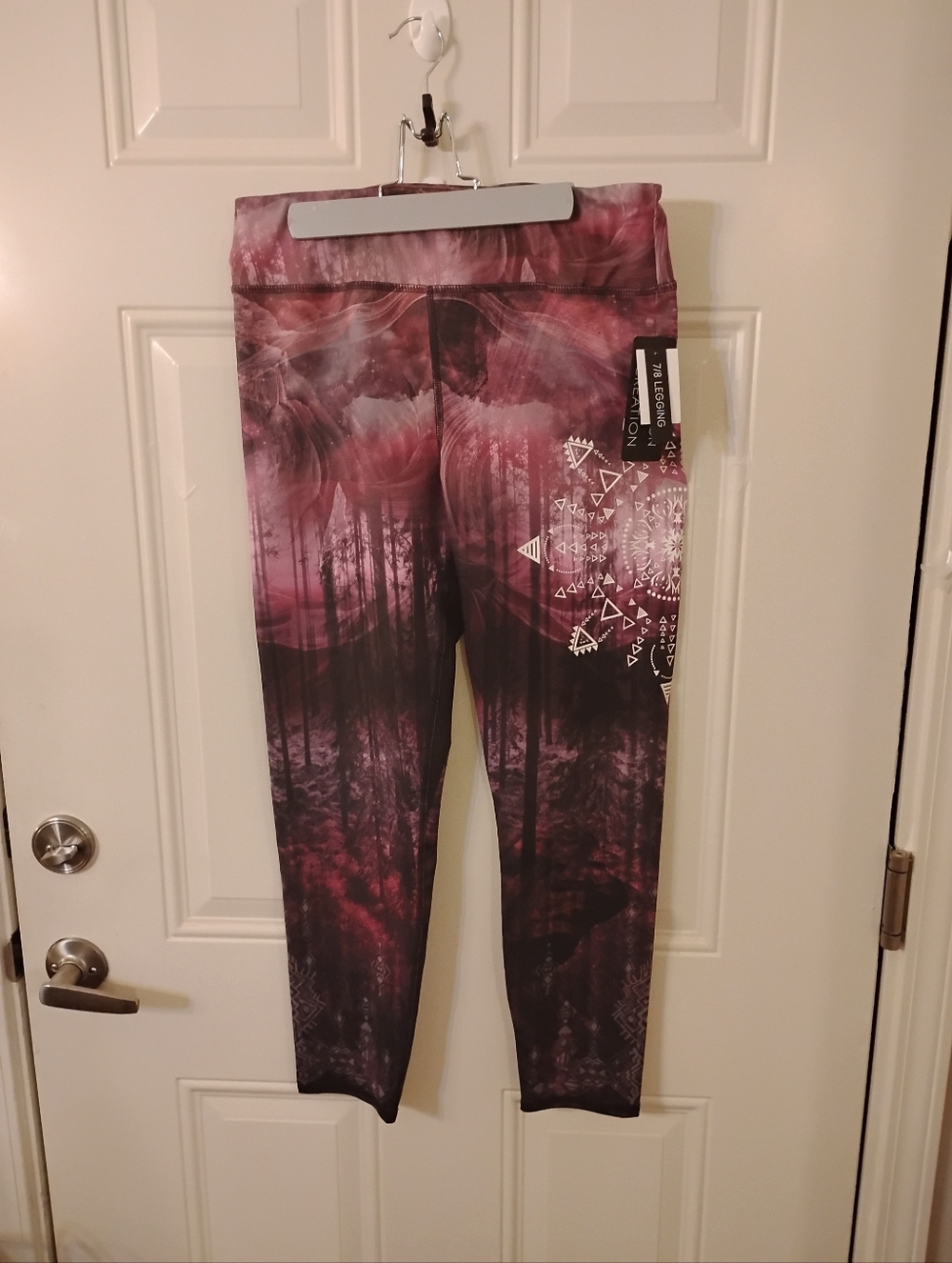 Evolution and Creation Burgundy and Pink Tie-Dye Active Leggings Made In Mexico